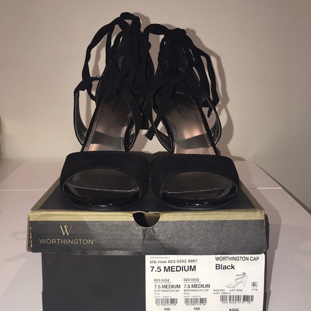 Worthington🖤 Black strap heels 🖤brand new